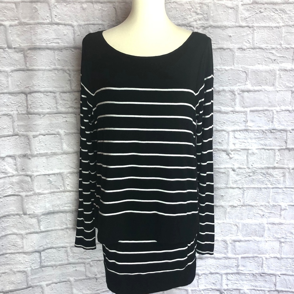 WHBM - Striped Tiered Tunic - Size L